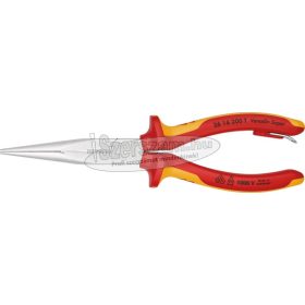   KNIPEX Szigetelt félkerekcsőrű fogó, hosszú csőrű 200mm, vágóéllel 1000V, leesés ellen biztosított 2616 200 T