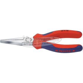   KNIPEX Laposfogó hosszúcsőrű, kétkomponensű/PVC nyél, polírozott/krómozott fej