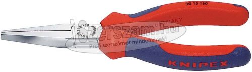 KNIPEX Laposfogó hosszúcsőrű, krómozott fej, kétkomponensű nyél 160mm 3 015 160