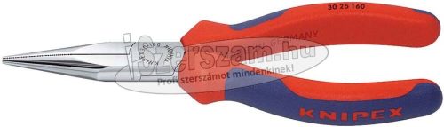 KNIPEX félkerekcsőrű fogó rövid, krómozott/polírozott fej, kétkomponensű/PVC nyél