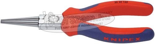 KNIPEX kerekcsőrű fogó hosszú, kétkomponensű/PVC nyél, polírozott/krómozott fej