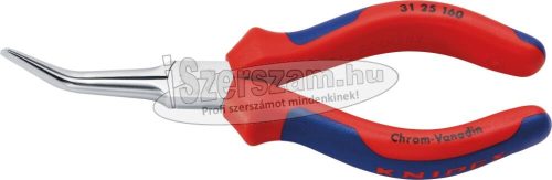 KNIPEX Laposfogó hosszúcsőrű tűhegyű, krómozott fej, kétkomponensű nyél 160mm, hajlított 45° 3 125 160