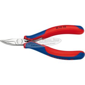   KNIPEX Elektronikai félkerekcsőrű fogó, hajlított 145mm, 45°, kétkomponensű nyél 3 582 145