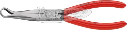 KNIPEX műszerész fogó, félkerek, hajlított, PVC nyél 200mm, 45°, polírozott fej 3 891 200