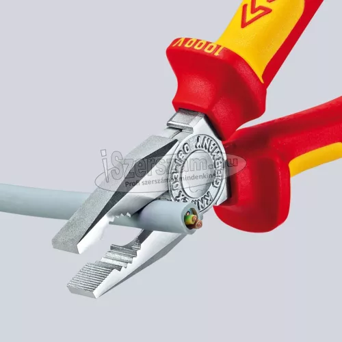 KNIPEX Egyetemes fogó, polírozott fej, PVC nyél 200mm 0301 200