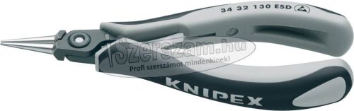 KNIPEX Elektronikai laposcsőrűfogó, precíziós, ESD 130mm 3412 130 ESD