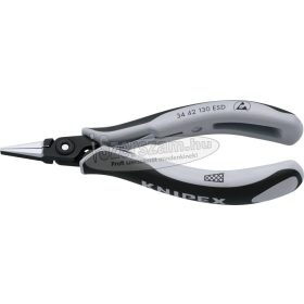   KNIPEX Elektronikai félkerekcsőrű fogó, ESD, precíziós 130mm, keresztfogazott pofa 3452 130 ESD