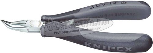 KNIPEX Elektronikai félkerekcsőrű fogó, hajlított, ESD 115mm, 45° 3542 115 ESD