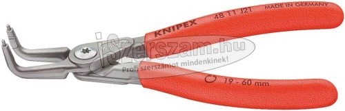 KNIPEX Seegergyűrű fogó, precíziós belső-hajlított BH 90°, PVC nyél J01 130mm, 8-13mm 4821 J01