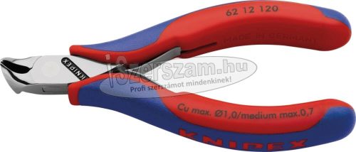 KNIPEX Elektronikai ferde csípőfogó, kétkomponensű nyél 120mm/0,3-1mm ,15° vágóél 6 212 120