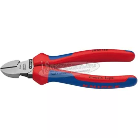   KNIPEX oldalcsípő fogó polírozott, kétkomponensű/PVC nyél, polírozott/krómozott fej