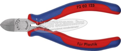 KNIPEX oldalcsípő fogó, műanyaghoz, kétkomponensű nyél 125mm 7 202 125