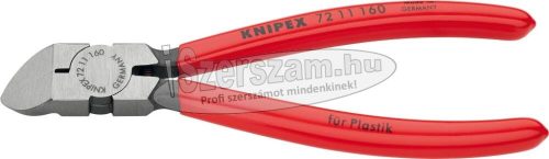 KNIPEX oldalcsípő fogó, műanyaghoz, hajlított, PVC nyél 160mm, 45° fej 7 211 160