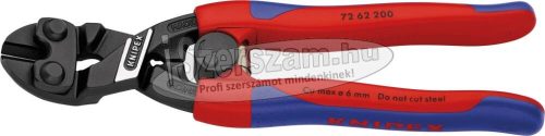 KNIPEX Kompakt csapszegvágó, puha fémhez, kétkomponensű nyél 200mm/6mm, rugóval, lágy fémhez (alu, réz, műanyag) 7 262 200