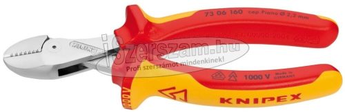 KNIPEX Szigetelt oldalcsípő fogó, erő, kétkomponensű nyél 160mm, X-CUT, 1000V 7 306 160