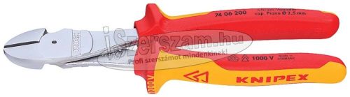 KNIPEX Szigetelt erő-oldalcsípő fogó, kétkomponensű nyél 250mm 1000V VDE 7 406 250