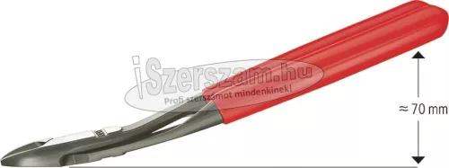 KNIPEX oldalcsípő fogó erő, polírozott, PVC nyél 200mm/2,5-4,2mm, 12° fej, hajlított fej 7 421 200