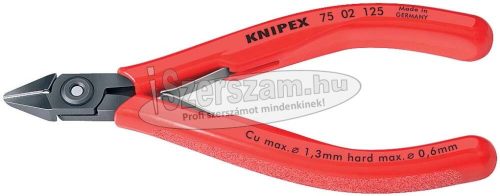 KNIPEX Elektronikai oldalcsípő fogó keskeny 125mm/0,2-1,3mm, barnított fej 7 502 125