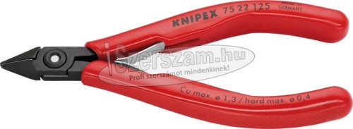 KNIPEX Elektronikai oldalcsípő fogó keskeny 125mm/0,2-1,3mm, barnított fej 7 522 125