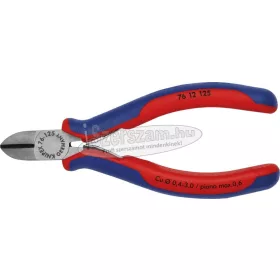   KNIPEX Elektronikai oldalcsípő fogó, kétkomponensű nyél 125mm/0,4-2,5mm, polírozott fej 7 622 125
