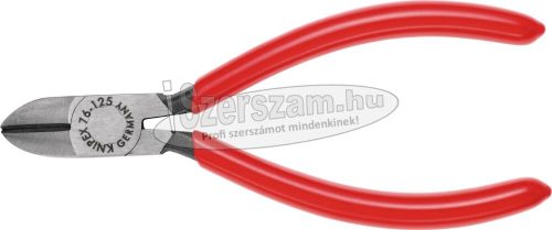 KNIPEX Elektronikai oldalcsípő fogó, PVC nyél 125mm/0,4-1,7mm, polírozott fej 7 681 125