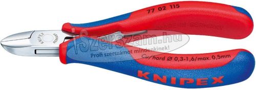 KNIPEX Elektronikai oldalcsípő fogó, tükörpolír 115mm/0,3-1mm, hegyes fej 7 752 115