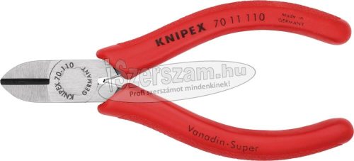 KNIPEX oldalcsípő fogó, polírozott, PVC nyél 110mm/1,2-3mm, rugóval 70 11 110