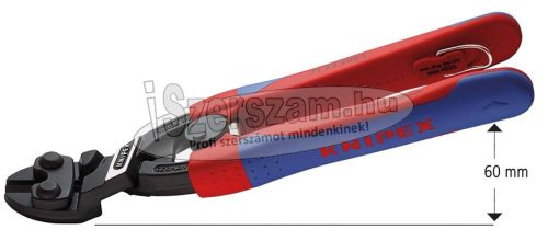 KNIPEX Kompakt csapszegvágó, CoBolt, kétkomponensű nyél 200mm/3,6-6mm rugóval, leesés ellen biztosított 7122 200 T