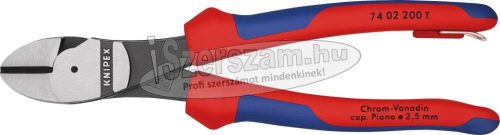KNIPEX oldalcsípő fogó erő, polírozott 250mm/3,0-4,6mm, kétkomponensű nyél, leesés ellen biztosított 7402 250T 74 02 250 T
