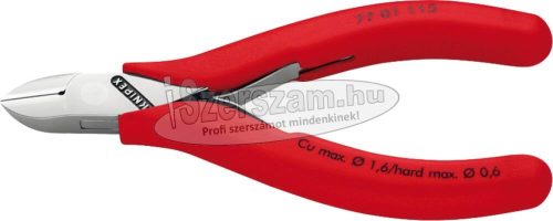 KNIPEX Elektronikai oldalcsípő fogó, polírozott hegyes fej 115mm/1,0-1,3mm 7721 115 N 7721115N