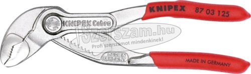 KNIPEX Autóvízpumpa fogó, Cobra, krómozott, PVC nyél 125mm/27mm, 1" 8 703 125