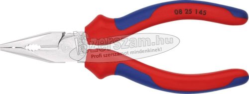 KNIPEX Egyetemes fogó, hegyes fejjel 145mm, kétkomponensű nyél, krómozott 0825 145