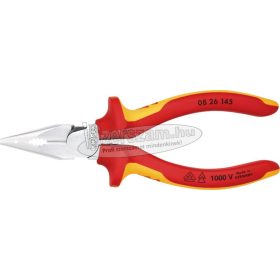   KNIPEX Szigetelt egyetemes fogó, hegyes fejjel 145mm, 1000V, kétkomponensű nyél 0826 145