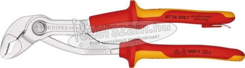 KNIPEX Szigetelt autóvízpumpa fogó, kétkomponensű nyél 250mm, 1000V, Cobra, leesés ellen biztosított 8726 250 T