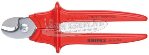 KNIPEX Szigetelt kábelvágó olló, mártott nyél 230mm, d=16/50mm² 9 506 230 1000V 95 06 230
