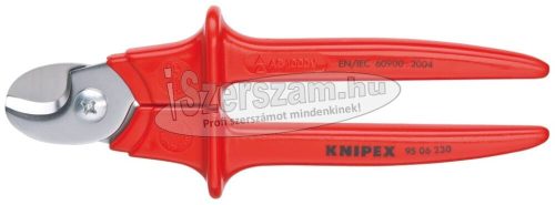 KNIPEX Szigetelt kábelvágó olló, mártott nyél 230mm, d=16/50mm² 9 506 230 1000V 95 06 230