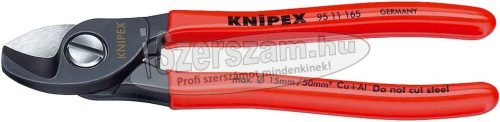 KNIPEX Kábelvágó olló, PVC nyél 165mm, d=15/50mm², AWG1/0 9 511 165