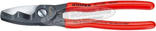 KNIPEX Kábelvágó olló, PVC nyél 200mm, d=20/70mm², AWG2/0 9 511 200