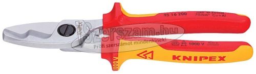 KNIPEX Szigetelt kábelvágó olló, kétkomponensű nyél 200mm, d=20/70mm² 9 516 200 1000V 95 16 200