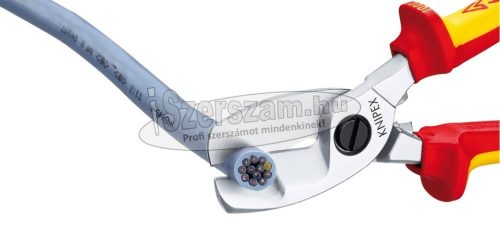 KNIPEX Szigetelt kábelvágó olló, kétkomponensű nyél 200mm, d=20/70mm² 9 516 200 1000V 95 16 200
