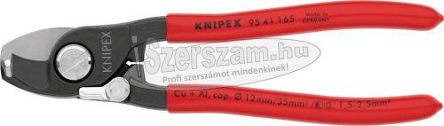 KNIPEX Kábelvágó olló, rugós, PVC nyél 165mm, d=12/35mm², AWG 1/0 9 541 165
