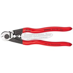   KNIPEX Drótkötél vágó olló (bowden), PVC nyél 190mm, d=2,5-7mm, véghüvely préselővel 9 561 190