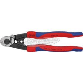   KNIPEX Drótkötél vágó olló (bowden), kétkomponensű nyél 190mm, d=2,5-7mm, véghüvely préselővel 9 562 190