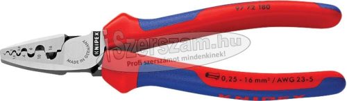 KNIPEX érvéghüvelyező fogó, szigetelt érvéghüvelyhez 0,25-16mm², AWG23-5 180mm 9772 180