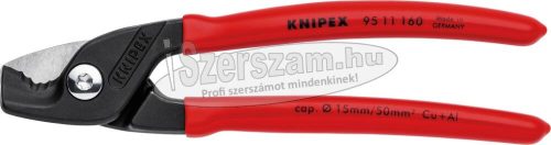 KNIPEX Kábelvágó olló, PVC nyél 160mm, d=15/50mm², AWG1/0 95 11 160