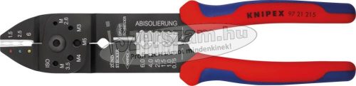 KNIPEX Saruzó fogó, kábelsaruhoz 215mm, 0,5-6mm², AWG20-10, nem szigetelthez 9721 215 C