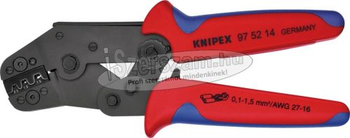 KNIPEX Áttételes saruzó fogó 0,1-1,5mm², AWG27-15, csúszó saruhoz 195mm 9752 14