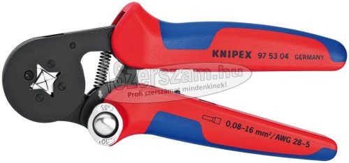 KNIPEX Önbeálló érvéghüvelyező fogó, 4 tüskés 0,08-10+16mm², AWG28-7 9753 04