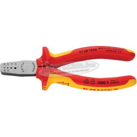   KNIPEX Szigetelt érvéghüvely fogó, kétkomponensű nyél 0,25- 2,5mm² AWG23-13 1000V 9768 145 A