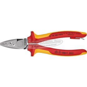   KNIPEX Szigetelt érvéghüvely fogó, kétkomponensű nyél 0,25-16,0 AWG23-5, 1000V, leesés ellen biztosított 9778 180 T